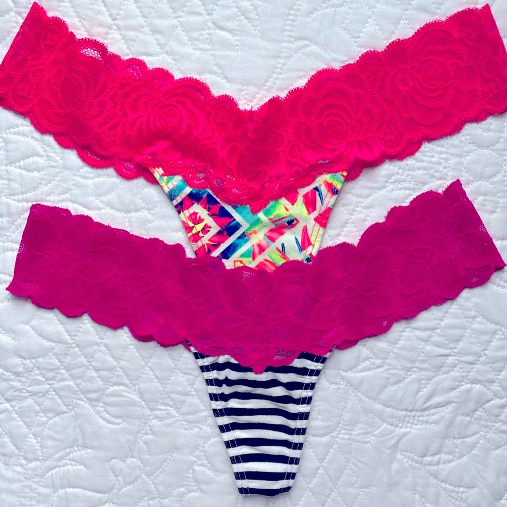 Pink Victoria’s Secret Panties Sz S, XS